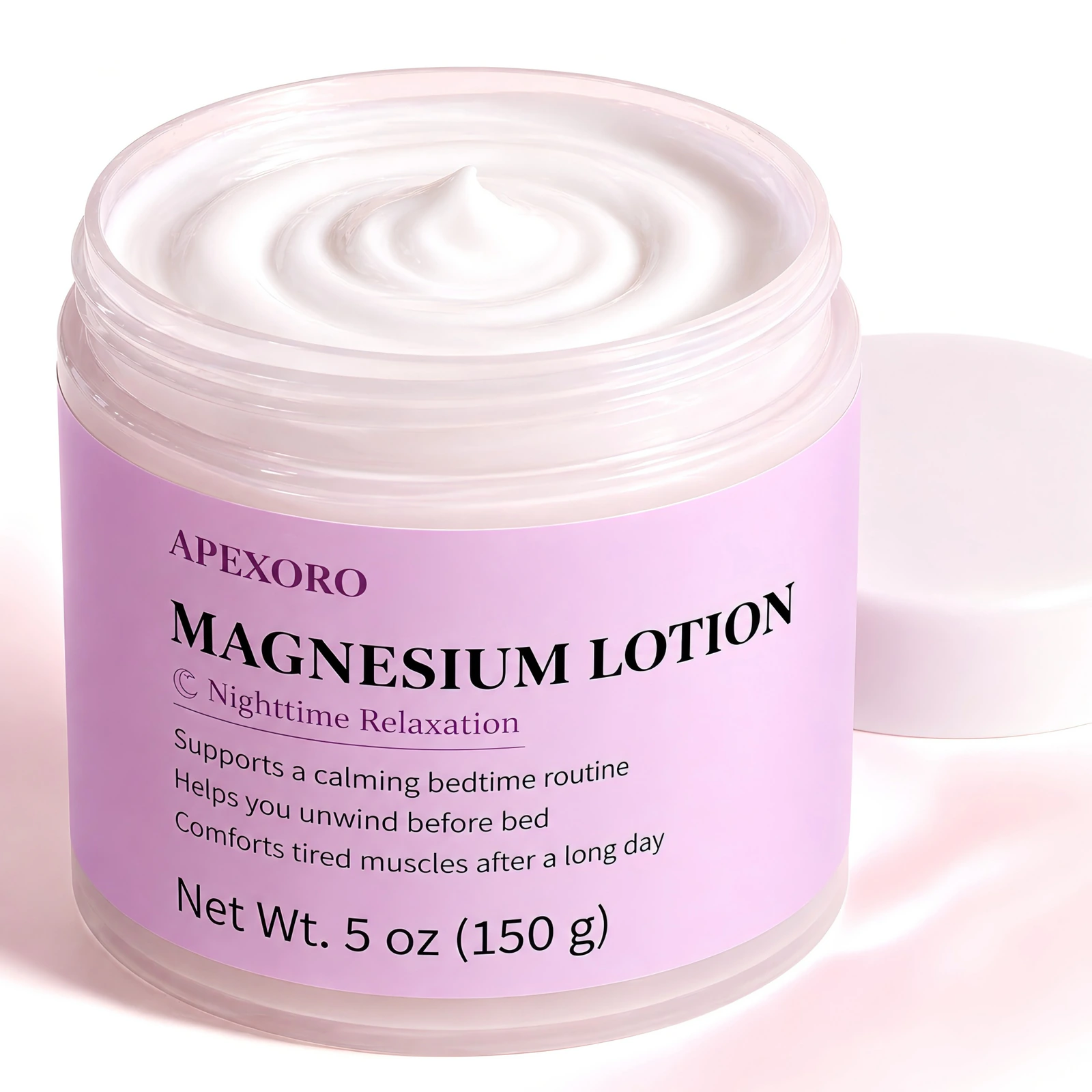 APEXORO Magnesium Lotion in a pink jar